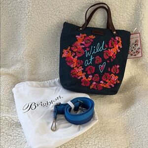 Brighton Wild at Heart Tote - Blue and Pink Floral